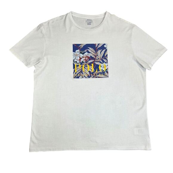 Polo Ralph Lauren Other - Polo Ralph Lauren Mens Large Classic Fit White Floral Print T Shirt Short Sleeve